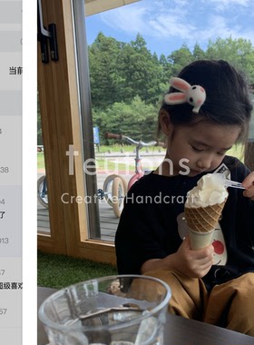 兔子手作发夹羊毛毡可爱