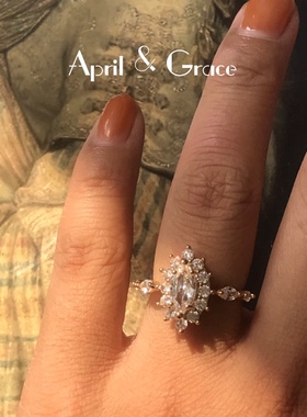 马眼复古vintage超闪火彩金戒指