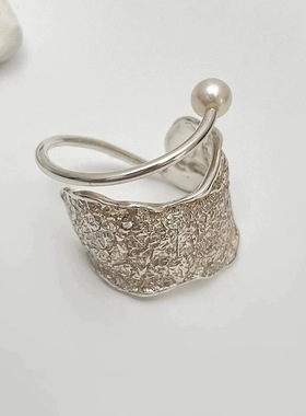 四月的格蕾丝独家高端足银S999肌理几何戒指女轻奢高级感重工ins