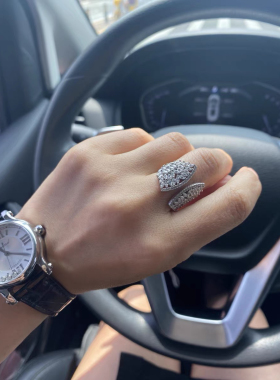 April&Grace小众设计师925银甜美礼物网红原创百搭个性重工扇子戒