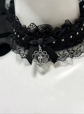 颈环洛丽塔脖子饰品在逃公主项圈蝴蝶结颈链独创手工锁骨链choker