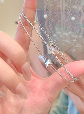 氛围万精油~双层星星手链女2024新款小众设计精致轻奢极简手饰