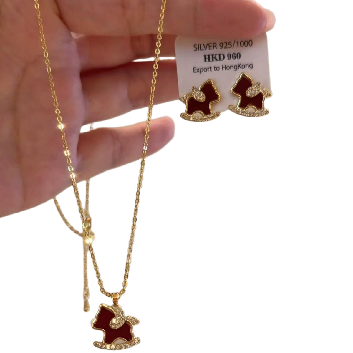 复古红色滴油小马耳钉女本命年生肖马新年项链轻奢高级感耳饰配饰,淘宝优惠券,粉丝福利购,淘宝优惠卷