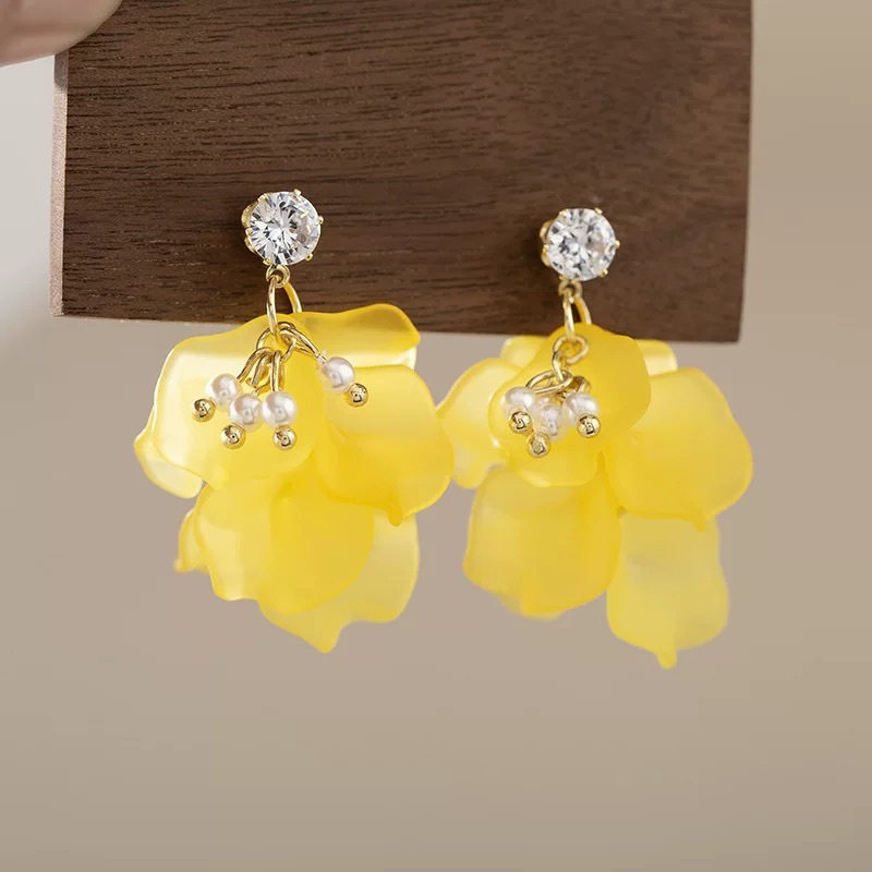 气质磨砂花瓣珍珠超闪锆石耳钉法式复古轻奢高级感时髦大气耳饰女,淘宝优惠券,粉丝福利购,淘宝优惠卷