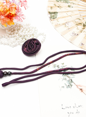 香云纱真丝二代玫瑰花腰链