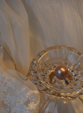 美国包金异形正圆强光珍珠项链