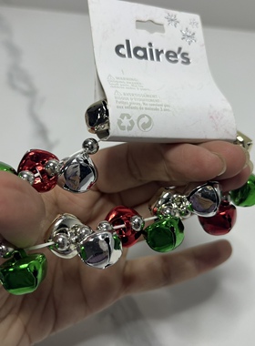 出口外贸 圣诞节彩色铃铛 皮筋 头花 手链