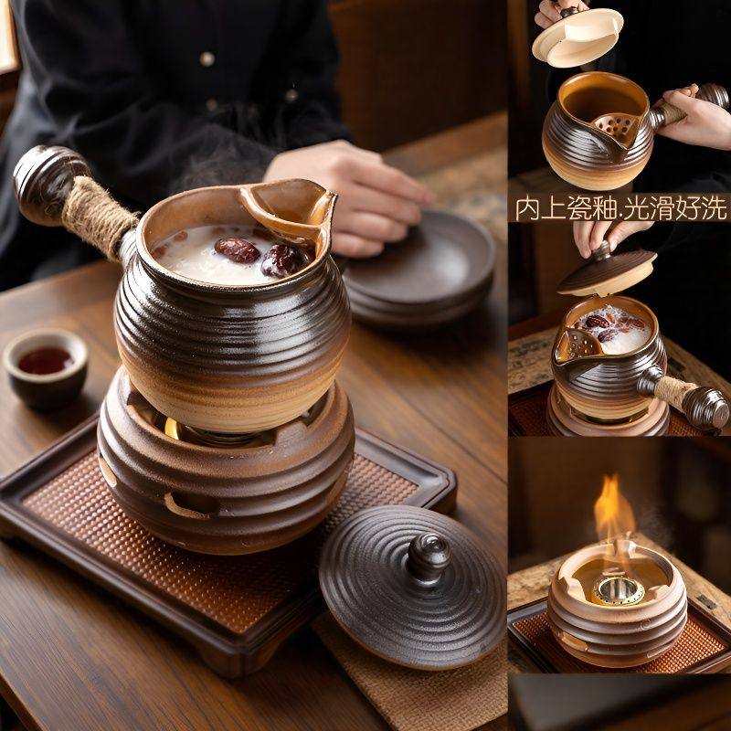 围炉煮茶壶可干烧罐罐壶带盖花茶壶陶土酒精炉热烤奶耐热中药炖梨,淘宝优惠券,粉丝福利购,淘宝优惠卷