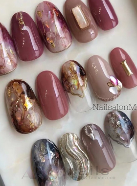 Foamnail日系金属色美甲饰品现货