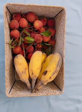 手工编织收纳筐客厅桌面零食水果草编收纳篮子田园风杂物置物篮