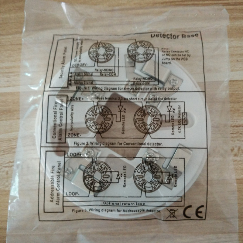 DC9-28V继电器烟感4wire Smoke detector YT142 relay output - 图1