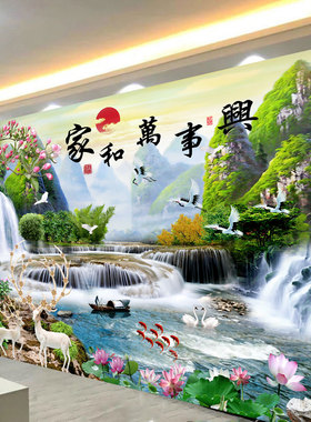 山水客厅中式是环保山水风景优惠