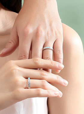 圣雅罗山河冰川情侣对戒可刻字