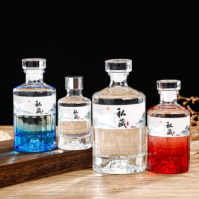 Empty glass wine bottle water-tight