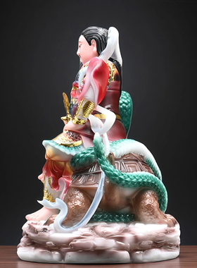 新款汉白玉真武大帝玄天上帝北极玄武大帝家用供奉摆件大帝新款
