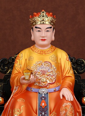 灶君新款灶王爷彩绘神像厨房灶神司命灶爷树脂真身家用供奉摆件