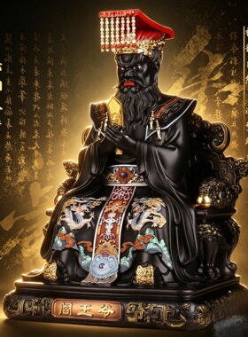 阎王阎王爷神像树脂阎罗王阎罗寺庙十殿家用天子树脂魔王摆件供奉