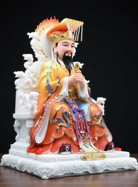 玉帝王母神像王母娘娘汉白玉佛像瑶池金母玉皇大帝摆件家用供奉像