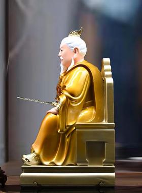 铜彩树脂黄天龙教主居家摆件仿铜彩树脂摆件黄天霸黄天龙家用摆件