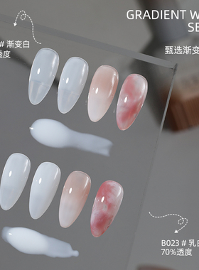 致美艺美甲乳白色新款奶白蛋白透白裸果冻冰透色显白美甲指甲油胶