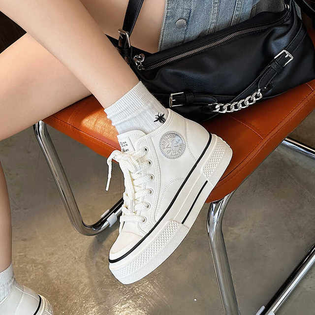 Autumn casual popular sports thick-soled white shoes