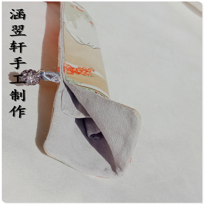 手工制作日式樱花富士山小清新布艺单支钢笔袋Lamy笔套文具收纳包 - 图0