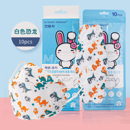 儿童口罩KF94鱼形3D立体一次性KN95防护卡通图案3-12岁小孩专用韩 - 图3