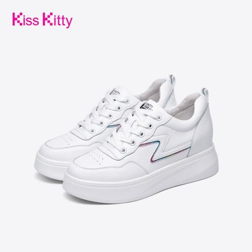 Kiss Kitty [内增高小白鞋透气百搭运动鞋厚底休闲鞋板鞋SA21154-36]