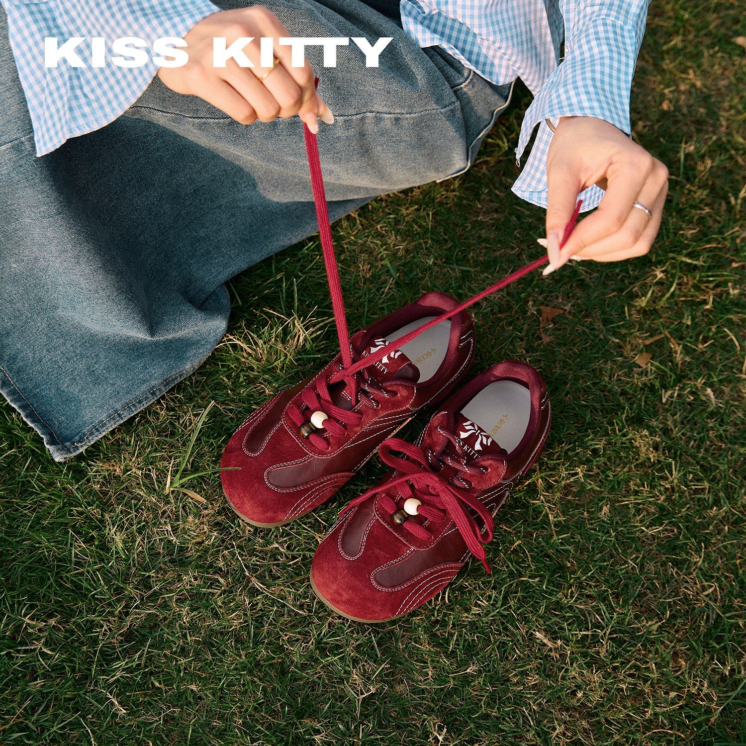 KISSKITTY2026春季新款复古德训鞋女百搭阿甘鞋百搭运动休闲鞋女,淘宝优惠券,粉丝福利购,淘宝优惠卷