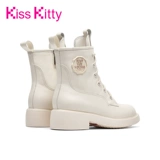 Kiss Kitty Martens, Tide, зимние кремовые ботинки, утепленные короткие сапоги на платформе