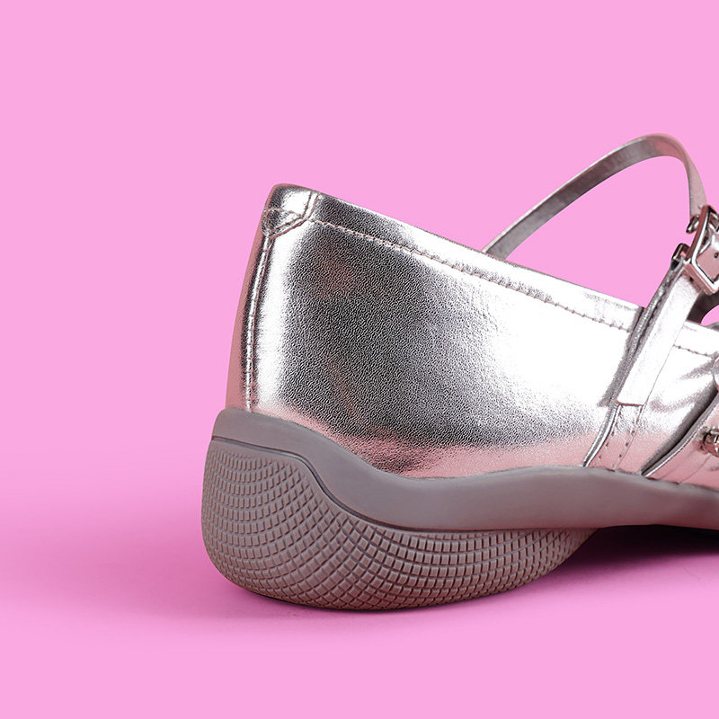 KISSKITTY玛丽珍鞋女2026春新款银色平底芭蕾舞鞋浅口方头单鞋,淘宝优惠券,粉丝福利购,淘宝优惠卷