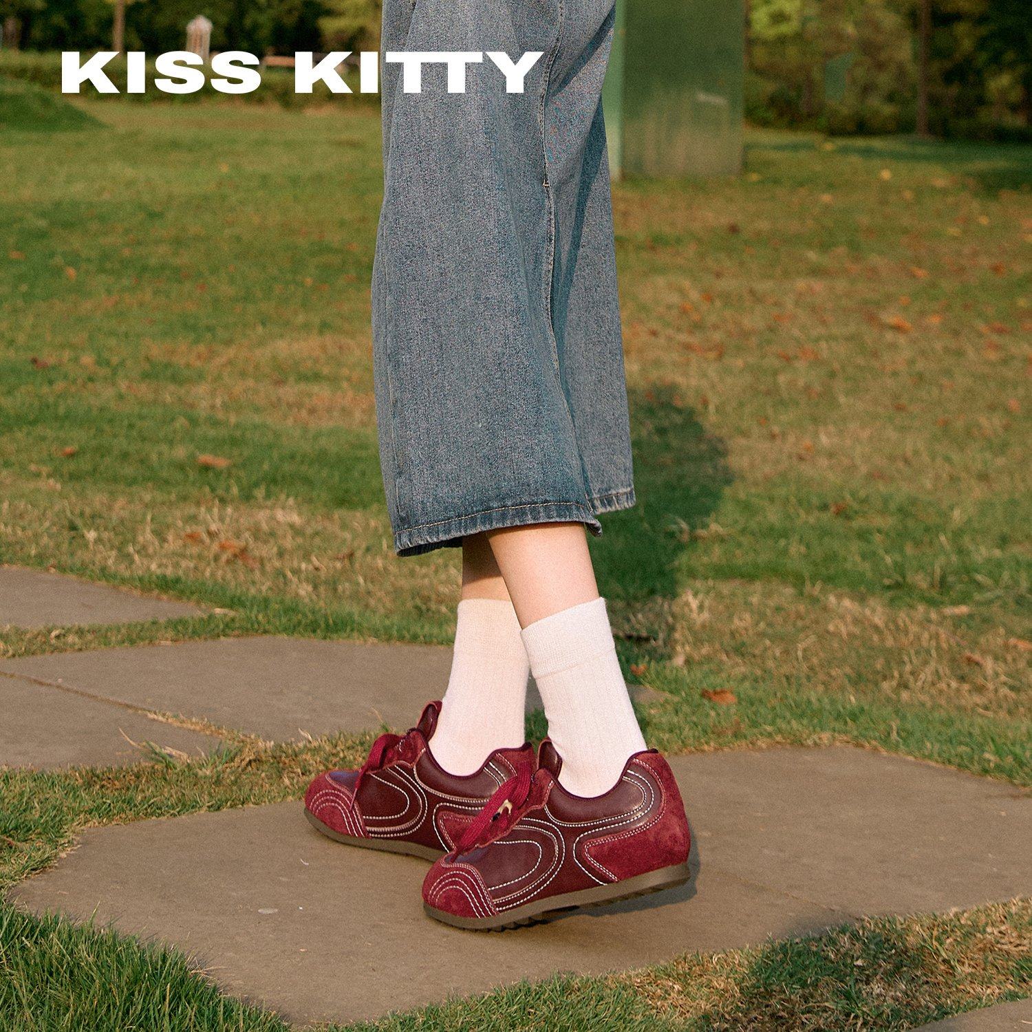 KISSKITTY2026春季新款复古德训鞋女百搭阿甘鞋百搭运动休闲鞋女,淘宝优惠券,粉丝福利购,淘宝优惠卷