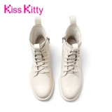 Kiss Kitty Martens, Tide, зимние кремовые ботинки, утепленные короткие сапоги на платформе