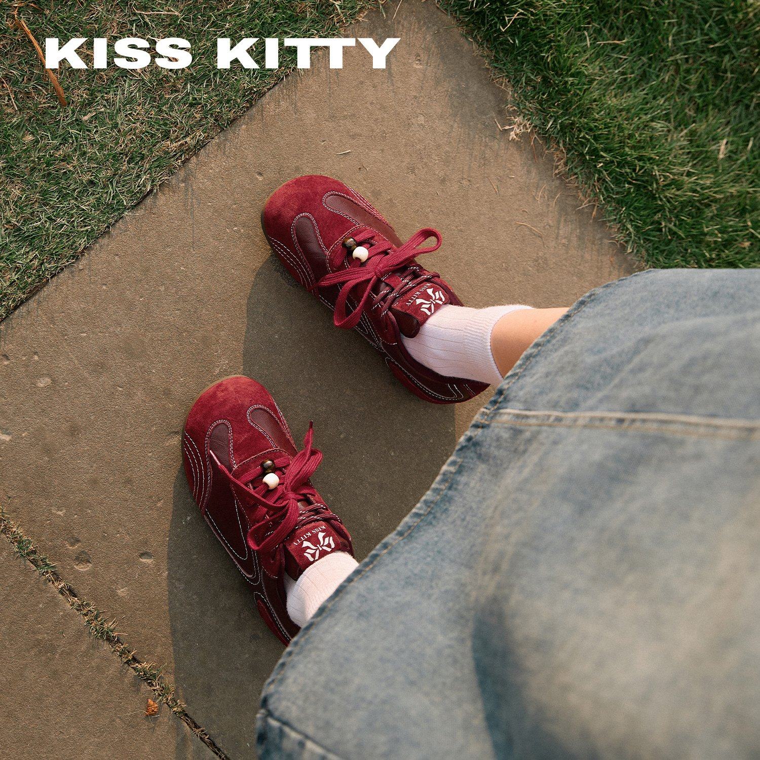 KISSKITTY2026春季新款复古德训鞋女百搭阿甘鞋百搭运动休闲鞋女,淘宝优惠券,粉丝福利购,淘宝优惠卷