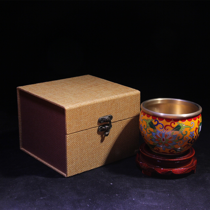 老北京景泰蓝铜胎掐丝珐琅实地磨光缸摆件铜碗供佛香炉招财缸水碗,淘宝优惠券,粉丝福利购,淘宝优惠卷