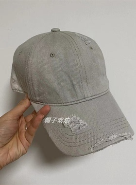 痞帅猫须磨破洞百搭净版重水洗做
