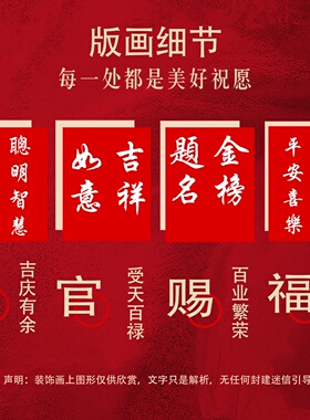 手工朱砂天官赐福百无禁忌字画