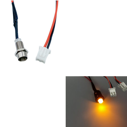 开孔12MM金属LED指示灯3V5V6V9V12V24V带端子线ZH1.25-2P红蓝绿黄 - 图2