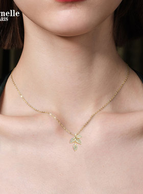 Eternelle法国永恒金叶密语项链