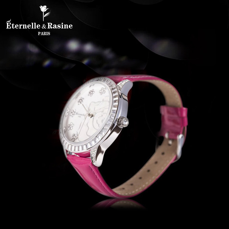 法国eternelle时装镶钻皮女石英表 Eternelle国产腕表