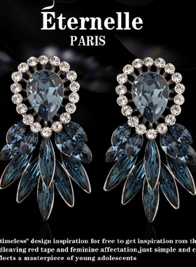 eternelle法国欧美水晶项链耳环