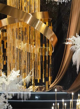 金色贴纸订婚礼迎宾牌镜面装饰自粘布置金属婚庆拉丝金箔KT板贴膜
