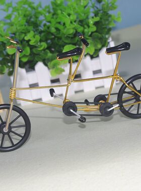 【双座单车】情侣双人自行车模型彩色铝丝制作手工课作业复古怀旧