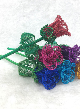 大玫瑰铝丝造型家居摆件装饰品