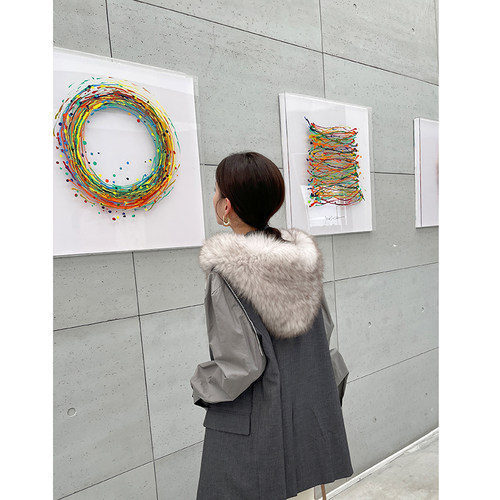 好搭配狐狸毛帽子围巾风雪帽整皮双面编织真毛一体御寒皮草女帽 - 图0