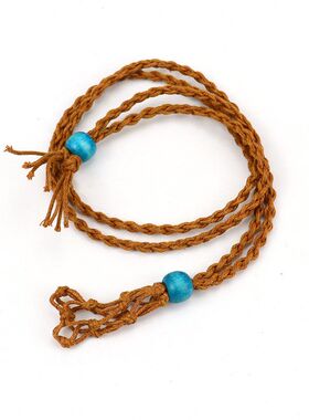 Temu石头网兜编织项链吊坠可调节伸缩网兜手工编织木珠网托复N718