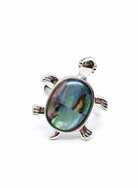 直销天然新西兰鲍鱼贝戒指小乌龟蝴蝶指环开口小饰品