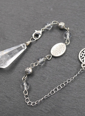 六角锥子弹头水晶吊坠