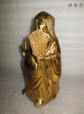 纯铜赤脚大仙桌面古典人物摆件