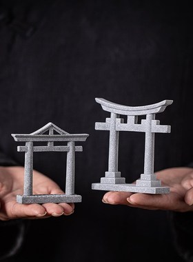 拍前询价创意仿真鸟居庭院摆设假B山盆栽微景观园艺沙盘鱼缸造议